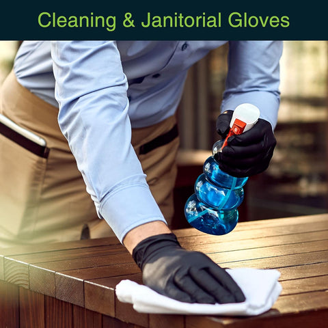 Image of Black Vinyl Disposable Gloves - Powder and Latex Free Medical Exam Gloves