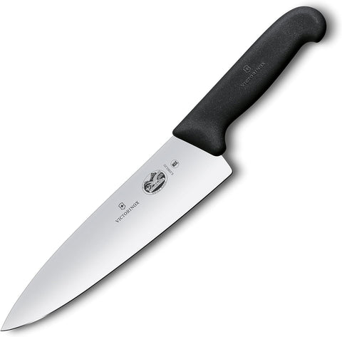 Image of Fibrox Pro Knife, 8-Inch Chef'S FFP, 8 Inch, Black & Kitcheniq 50009 Edge Grip 2-Stage Knife Sharpener, Black
