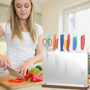 Magnetic Knife Block Holder Stainless Steel Knife Block without Knives Powerful Double Side Kitchen Knife Holder