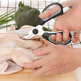 Scissors, Kitchen Scissors with Sharp Stainless Steel Blades and Soft Handles, All Purpose Scissors, 2Pcs, 8.5