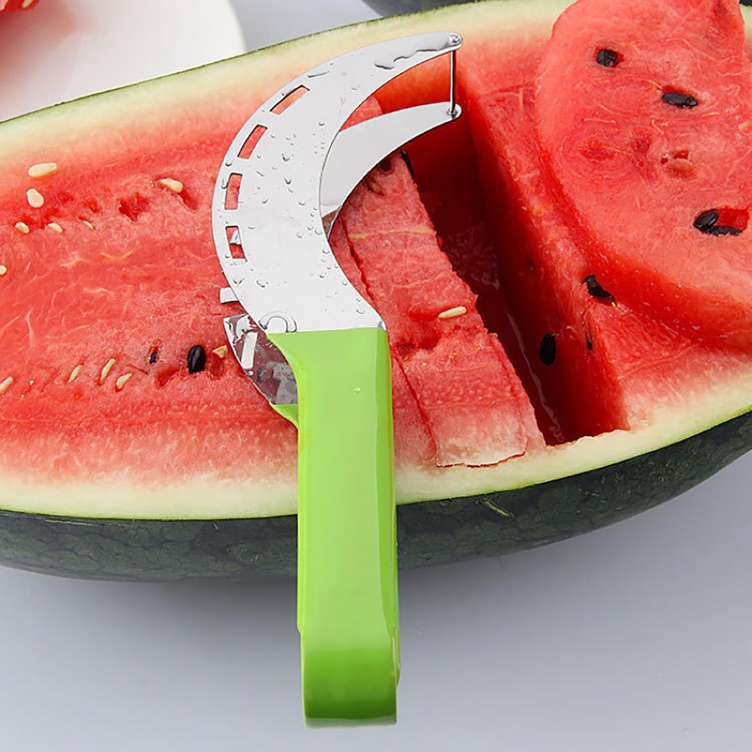 Watermelon Slicer Cutter, Watermelon Fork Slicer, Summer Watermelon Cutting Artifact, Stainless Steel Fruit Forks Slicer Knife for Family Parties Camping