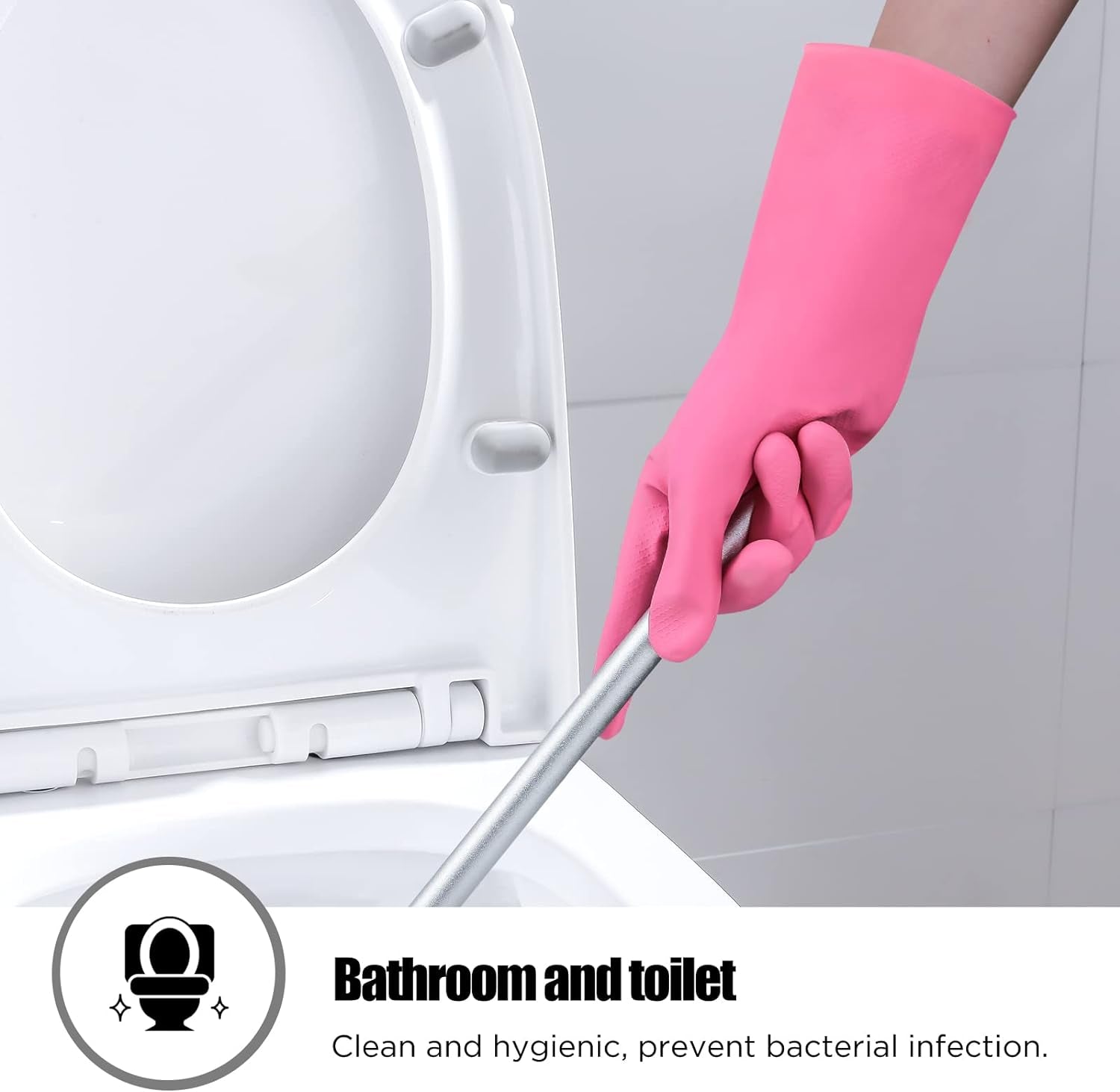 Rubber Gloves Dishwashing 2 or 4 Pairs for Kitchen,Cleaning Gloves for Household Reuseable.