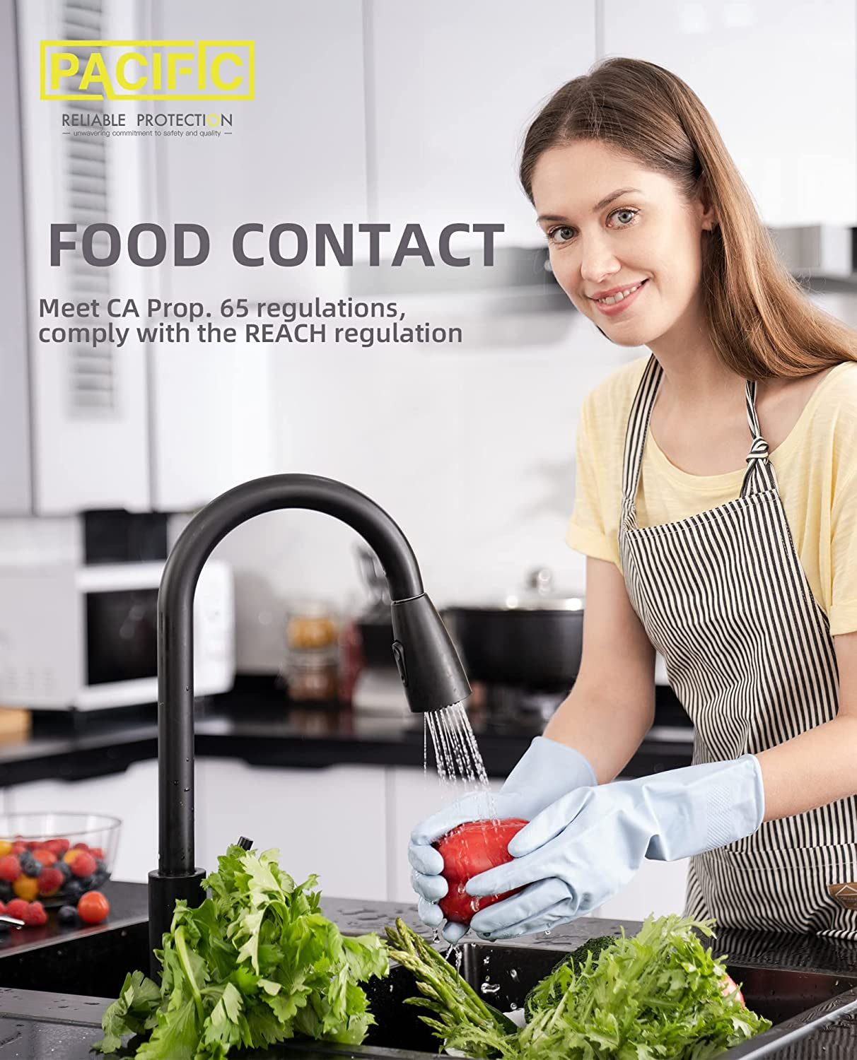 12 Pairs Dishwahsing Gloves, Rubber Gloves, Blue Kitchen Gloves, Long Dish Gloves for Household Cleaning, Gardening, Medium