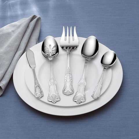 Image of Hotel Lux 77-Piece 18/10 Stainless Steel Flatware Set, Silver, Service for 12 -