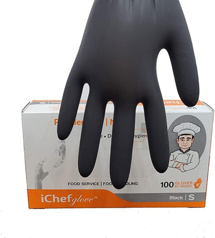 Image of Food Service Food Handling Nitrile Gloves Black Powder Free