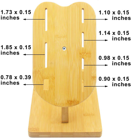 Image of Bamboo Knife Block without Knives, Warrior Shape Kitchen Knife Block Holder, 7 Holes Knife Holder Stand(Without Knives)