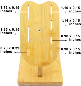 Bamboo Knife Block without Knives, Warrior Shape Kitchen Knife Block Holder, 7 Holes Knife Holder Stand(Without Knives)