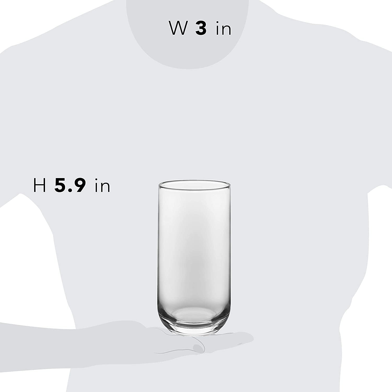 Ascent 16-Piece Tumbler and Rocks Glass Set, Clear