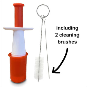 Grape Cutter for Kids - Cuts Small Grapes, Tomatoes, Pitted Olives into 4 Pieces for Vegetable Fruit Salad. Easy to Clean with 2 Cleaning Brushes. Essential Kitchen Accessory