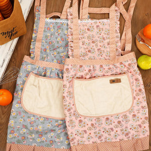 2Pcs Women Aprons with Pockets, Floral Apron Big Pocket Baking Mothers Day Gift Soft Chef Aprons for Kitchen Cooking Baking