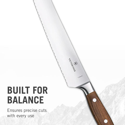 Image of Grand Maître Wood Bread and Pastry Knife - Sturdy Knife with Innovative Steel Blade - 10.2"