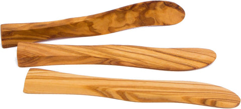 Image of Wooden Spreaders for Kids/Small Butter Knives (Set of 3) Handmade from Olive Wood - Jam/Cheese/Butter Spreaders