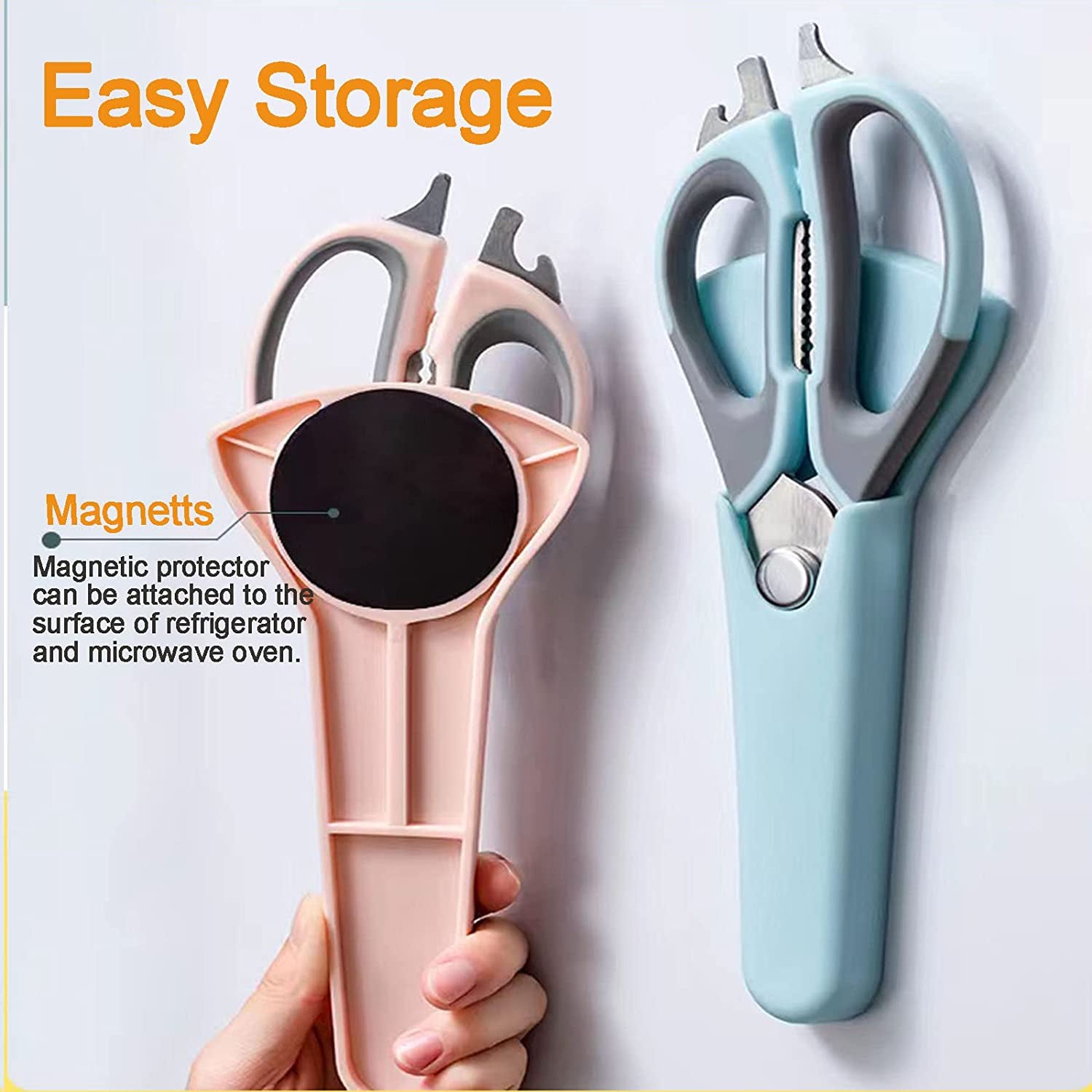 Kitchen Scissors All Purpose, Come Part Kitchen Shears Heavy Duty, Food Scissors Dishwasher Safe, Meat Scissors Poultry Shears, Stainless Steel Sharp Cooking Scissors for Chicken Fish Vegetable (Pink)