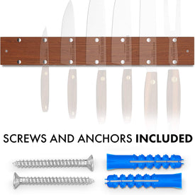 Powerful Magnetic Knife and Kitchen Tool Strip, Holder Made in USA with Black American Walnut Wood (16 Inch)