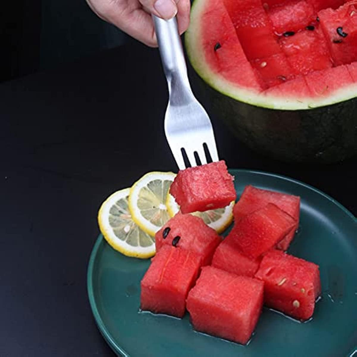 Watermelon Slicer Cutter,Stainless Steel Watermelon Fork,Summer Watermelon Fruit Cutting Fork Tool,2 Pack
