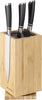 Bamboo Kitchen Knife Block - Magnetic Rotating Bristle Knife Holder - Universal Knife Block Storage Stand with Bristles - 9.8" X 4.9" X 4.9"