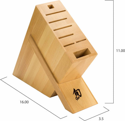 Image of Cutlery 8-Slot Kickstand Knife Block, Made from Beautiful Blonde Beech Wood, Authentic, Japanese Universal Knife Block, Knife Holder for Kitchen Counter