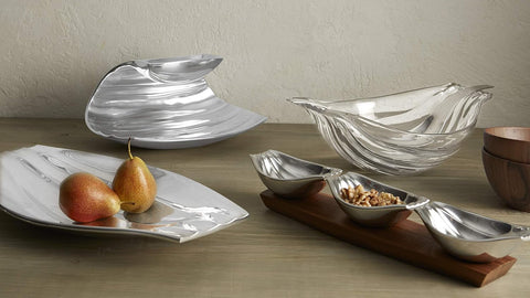Image of Drift Chip & Dip Server Set | Made of Alloy Metal | for Guacamole, Nachos, Chips, and Salsa | Appetizer and Snack Serving Tray