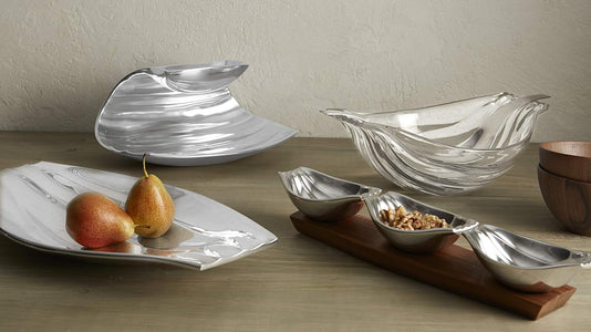 Drift Chip & Dip Server Set | Made of Alloy Metal | for Guacamole, Nachos, Chips, and Salsa | Appetizer and Snack Serving Tray