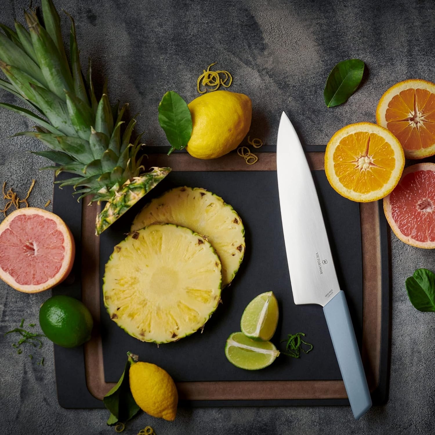 Swiss Modern 7.9-Inch Carving Knife - Straight Edge, Blue Handle