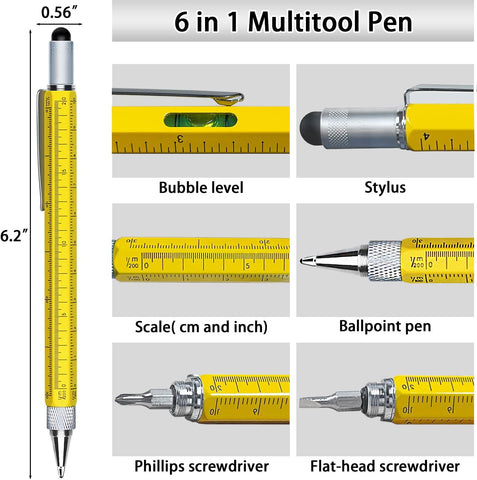 Image of Multitool Pen Gifts for Men Dad Him Husband, 9-In-1 6-In-1 Multi-Tool Pen Set, Useful Cool Gadgets Unique Birthday Gifts for Men, Christmas Stocking Stuffers for Adults White Elephant Gift Ideas