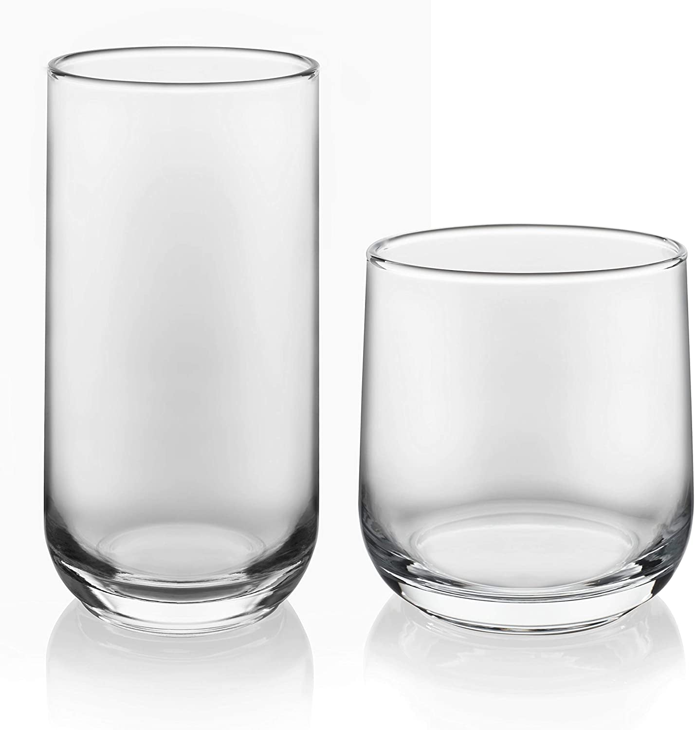 Ascent 16-Piece Tumbler and Rocks Glass Set, Clear