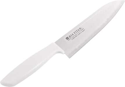 DIAMOND TITANIUM CERAMIC SILVER HYBRID ALLOY SANTOKU KNIFE TW-19H