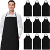 Black Aprons Bulk - Commercial Chef Bib Apron for Kitchen and Restaurant Cooking without Pockets, Unisex Women and Men, Adult - 12 Pack