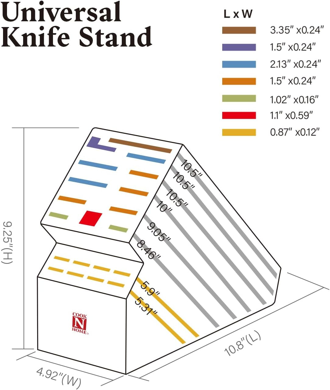 Bamboo Knife Storage Block without Knives, 20 Slot Universal Knife Holder Countertop Butcher Block Knife Stand for Easy Kitchen Storage