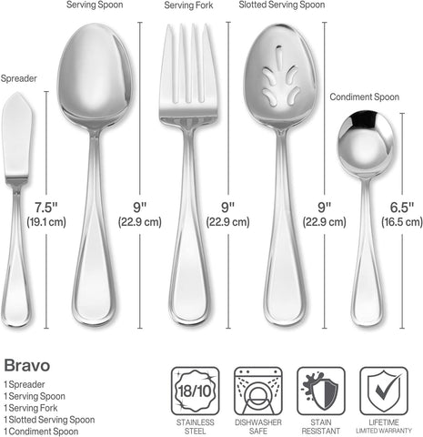 Image of Bravo 101-Piece 18/10 Stainless Steel Flatware Set, 101Pc