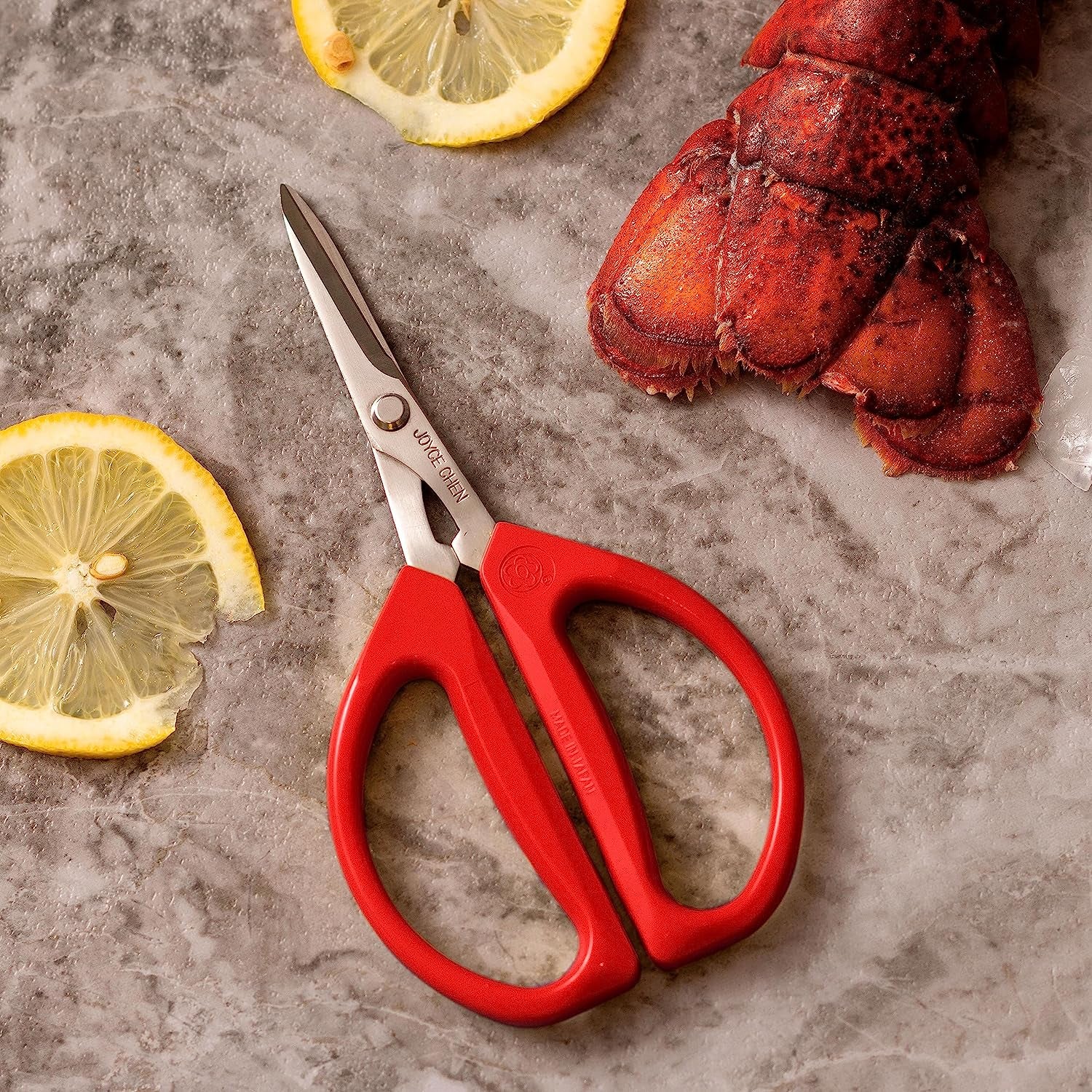 Original Unlimited Kitchen Scissors All Purpose Dishwasher Safe Kitchen Shears with Comfortable Handles, Red