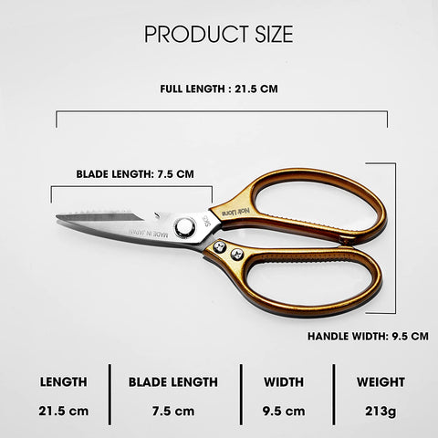 Image of Kitchen Scissors Japan 8.5", Kitchen Shears Stainless Steel, Kitchen Scissors for Food, Poultry Shears, Meat Scissors Heavy Duty, Food Scissors, Kitchen Shears Heavy Duty with Bottle Opener