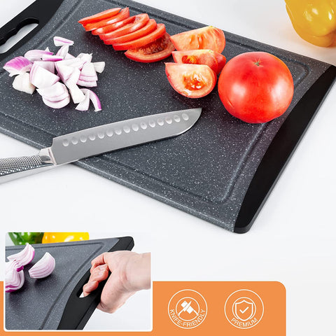 Image of Extra Large Cutting Boards, Plastic Cutting Boards for Kitchen (Set of 3), Dark Grey