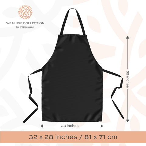 Image of Black Aprons Bulk - Commercial Chef Bib Apron for Kitchen and Restaurant Cooking without Pockets, Unisex Women and Men, Adult - 12 Pack