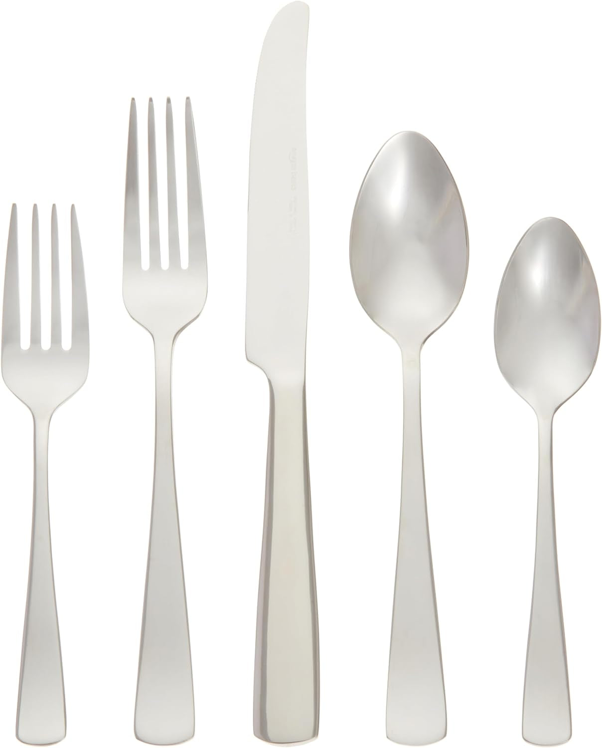 20-Piece Stainless Steel Flatware Set with Square Edge, Service for 4, Silver