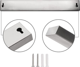 10 Inch Magnetic Knife Strip No Drilling - Upgraded Stainless Steel Magnetic Knife Holder for Wall with 3M Type, Magnet Knife Strip Bar Rack for Kitchen Utensil & Tool Holder