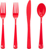 160 Piece Red Plastic Silverware - Heavy Duty Red Silverware Includes 80 Red Forks, 40 Red Spoons, 40 Red Knives, Red Plastic Utensils Perfect for Christmas Party or Daily Using