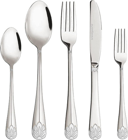 Image of Silverware Set Limited Edition – 30 Piece Family Dinnerware Set – Flatware Set for 6 – Silver Tableware Set – Spoons, Knives, Teaspoons, Forks, Salad Forks