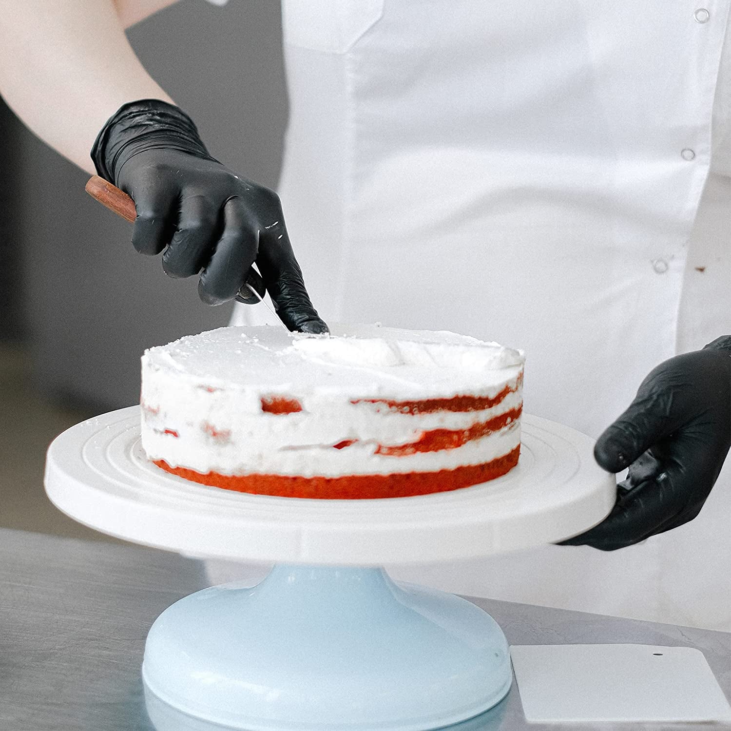 Disposable Nitrile Exam Gloves, 3-Mil, Black Nitrile Gloves Disposable Latex Free for Medical, Cooking & Esthetician, Food-Safe Rubber Gloves, Powder Free, Non-Sterile, 100-Ct Box (Medium)