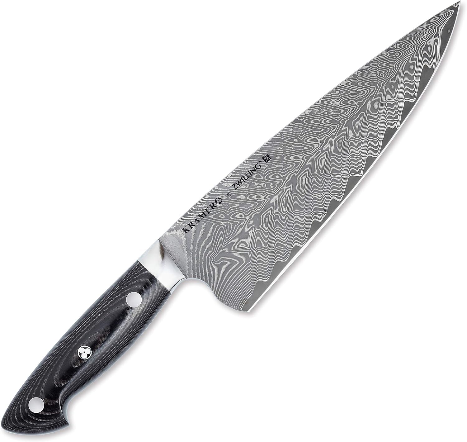 34891-201 Bob Kramer Chef Knife Euro Stainless Steel Chef Knife 7.9 Inches (200 Mm) Made in Japan Damascus Gyuto Knife, Multi-Layer Steel, Made in Seki, Gifu Prefecture