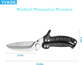 Kitchen Scissors/Shears,Multi-Purpose Super Sharp Heavy Duty Poultry Scissors,For Poultry, Fish, Meat, Vegetables, a Good Partner in the Kitchen (Black)