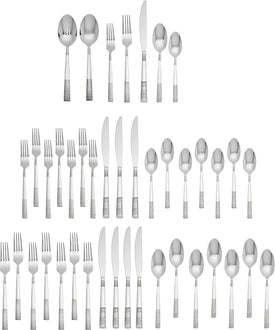 , Service for 8 Paxton 42 Piece Everyday Flatware, 18/0 Stainless Steel, Silverware Set