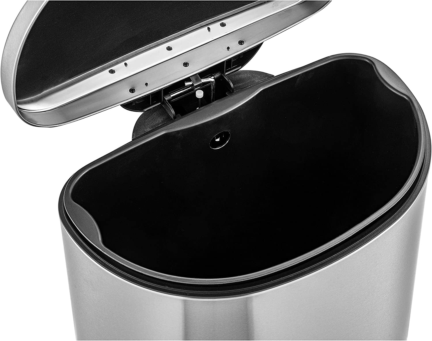50L/13Gal Heavy Duty Hands-Free Stainless Steel Commercial/Kitchen Step Trash Can, Fingerprint-Resistant Soft Close Lid Trashcan, 50L / 13 GAL