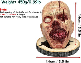 Halloween Knife Holder, Horror Desktop Knife Block Fruit Knife Storage Rack Home Decor Ornament for Halloween Scary Theme Party Props