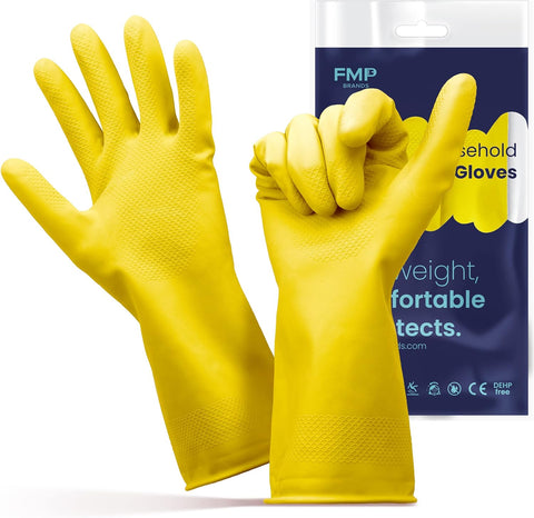 Image of Cleaning Gloves Rubber Gloves for Washing Dishes Non-Slip Dishwashing Gloves Waterproof Reusable Latex Dish Gloves