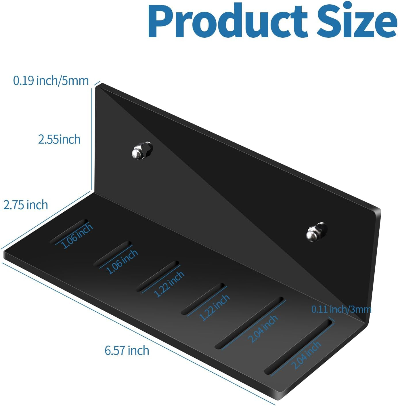 6.7-Inch Knife Holder Punch-Free Knife Bar Strong Knife Acrylic Holder Cheese Knife Organizer Kitchen Knife Cutlery Organizer 2Pack