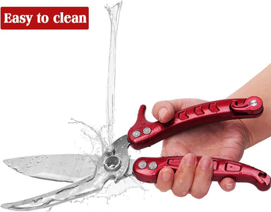 Kitchen Shears,Heavy Duty Poultry Shears,Detachable Easy to Clean Thoroughly,Multi-Purpose Stainless Steel Kitchen Scissors for Rigid Bones, Chicken,Fish,Meat, Herbs,Outdoor Bbq.Dishwasher Safe.