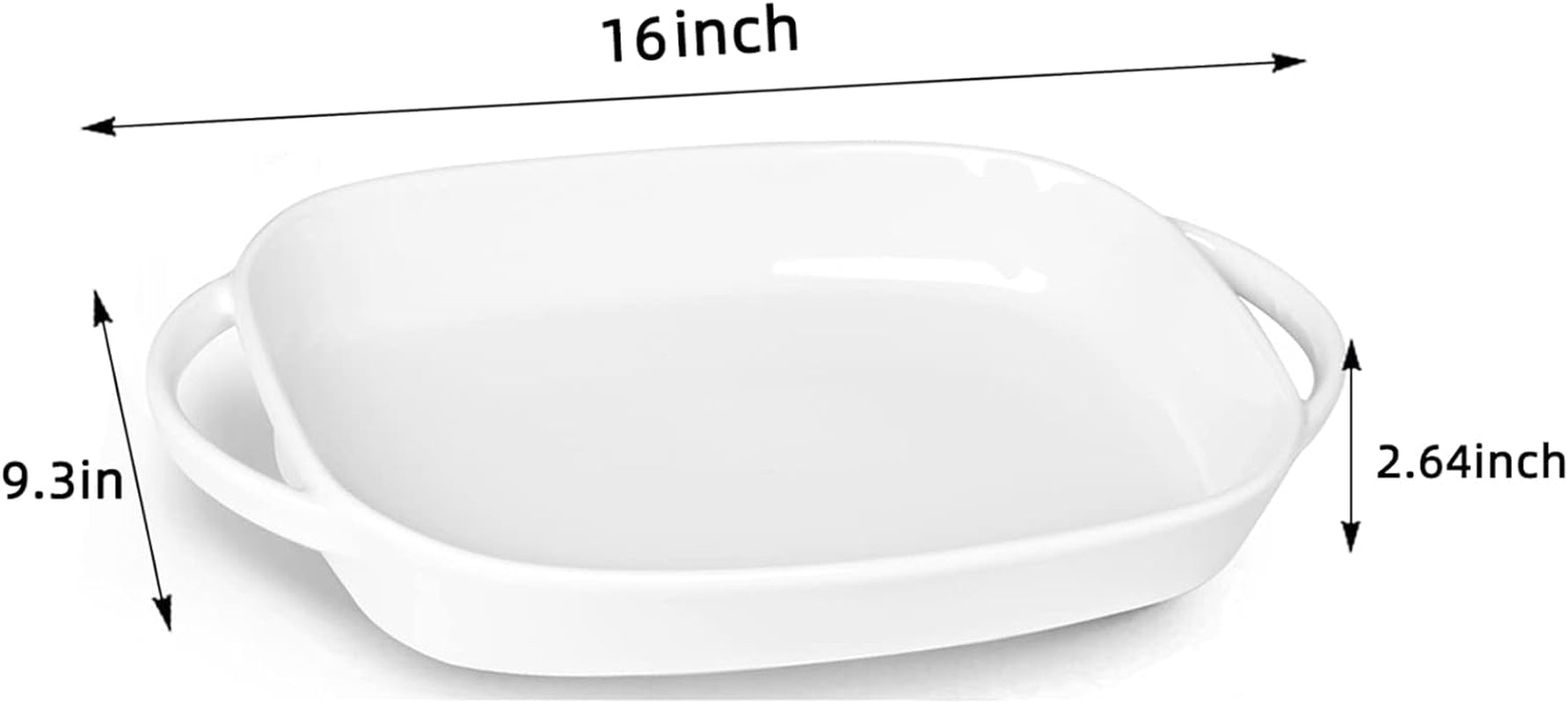 Ceramic 2.6 Quart Baking Dish Set of 1, 9.3" X 13" (White, 1 Piece Assortment)