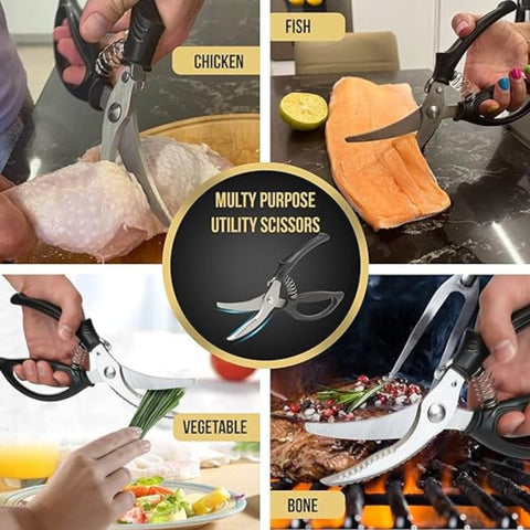 Image of Kitchen Shears Heavy Duty Kitchen Scissors, Cooking Scissors, Dishwasher Safe Meat Scissors, Kitchen Shears for Chicken, Bone, Poultry, Vegetable, Fish.