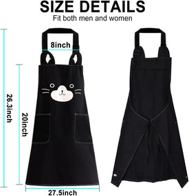 Cute Apron for Women Girl, Aprons with Front Pocket for Cooking Serving Painting Gardening, Gifts for Friends